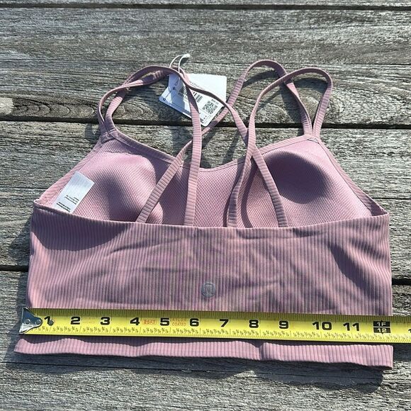 Lululemon Like a Cloud Longline Ribbed Bra b/c Cups rose blush size 8 NWT - Picture 4 of 6
